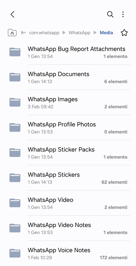 Cartella WhatsApp Sent